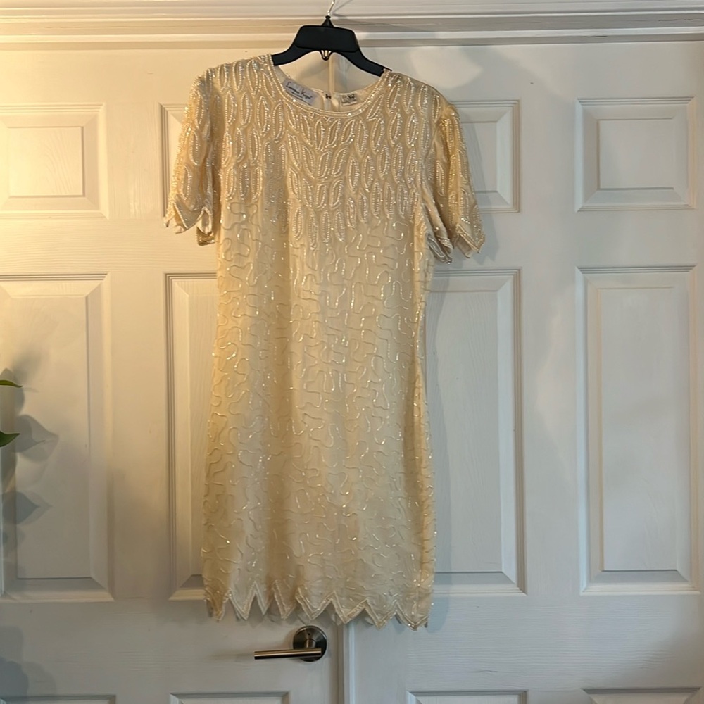 Vintage beaded silk dress